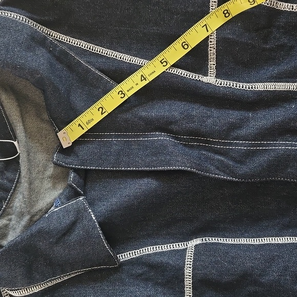 Men's Denim Jumpsuit with White Stitching - Picture 8 of 9